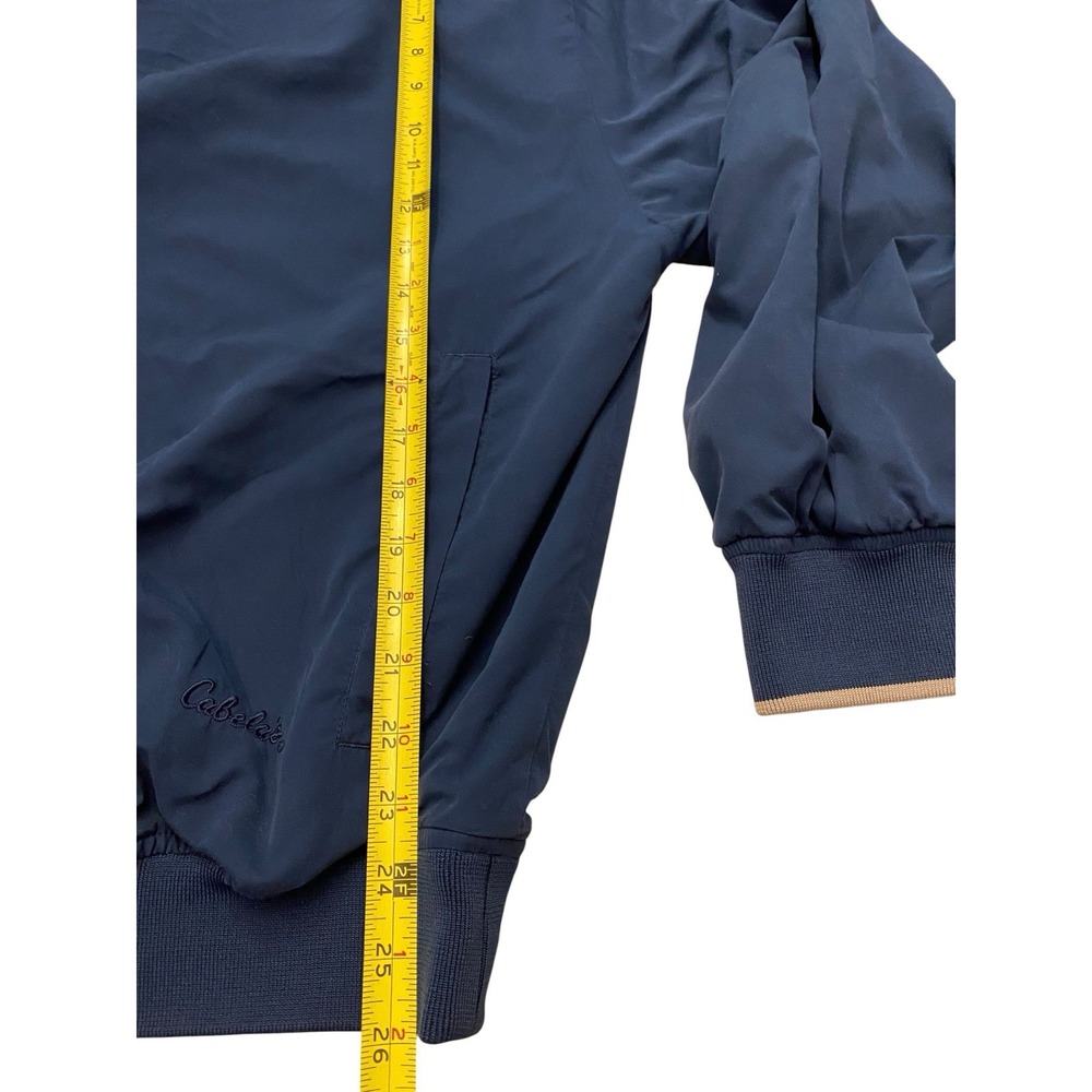 Vtg Cabelas Windcrest Mens Large Pullover Windbreaker Jacket V Neck Navy - Picture 6 of 8